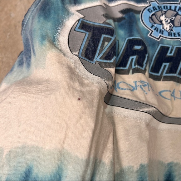 Vintage 90s unc tarheels tie dye blue navy white tank top unisex large - Picture 3 of 7